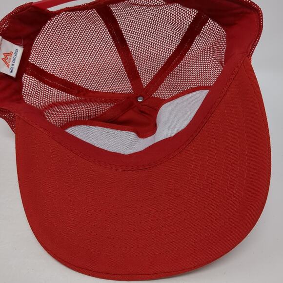 Mohr's Snapback Trucker Hat Red One Size Adjustable Mesh Back Rope Embroidered - Picture 7 of 10